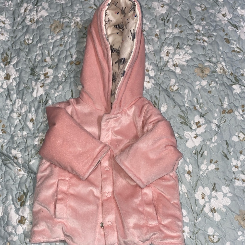 Reversible baby girl jacket